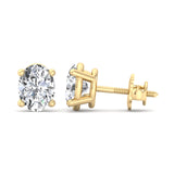 Four-Prong Screw Back Diamond Earrings