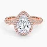 Petite Twisted Vine Halo Diamond Engagement Ring