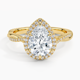 Petite Twisted Vine Halo Diamond Engagement Ring