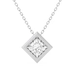 Classic Bezel Diamond Pendant Necklace