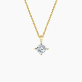 Single Bail Four Prong Diamond Pendant Necklace