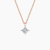 Single Bail Four Prong Diamond Pendant Necklace