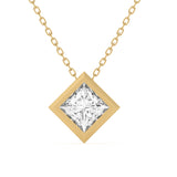 Classic Bezel Diamond Pendant Necklace