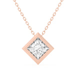 Classic Bezel Diamond Pendant Necklace