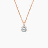 Single Bail Four Prong Diamond Pendant Necklace