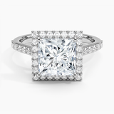 Halo with Side Stones Diamond Engagement Ring