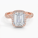 Petite Twisted Vine Halo Diamond Engagement Ring