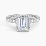 Elegant Pavé Half-Quarter Coverage Claw Prong Diamond Engagement Ring