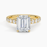 Elegant Pavé Half-Quarter Coverage Claw Prong Diamond Engagement Ring