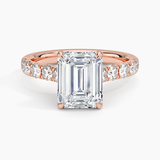 Elegant Pavé Half-Quarter Coverage Claw Prong Diamond Engagement Ring
