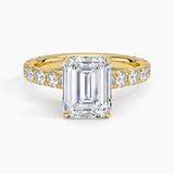 Elegant Pavé Three-Quarter Coverage Claw Prong Diamond Engagement Ring