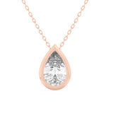 Classic Bezel Diamond Pendant Necklace