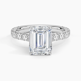 Elegant Pavé Three-Quarter Coverage Claw Prong Diamond Engagement Ring