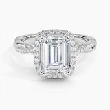 Petite Twisted Vine Halo Diamond Engagement Ring