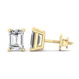 Four-Prong Screw Back Diamond Earrings