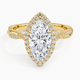 Petite Twisted Vine Halo Diamond Engagement Ring