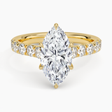 Elegant Pavé Half-Quarter Coverage Claw Prong Diamond Engagement Ring