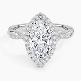 Petite Twisted Vine Halo Diamond Engagement Ring