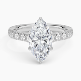 Elegant Pavé Three-Quarter Coverage Claw Prong Diamond Engagement Ring